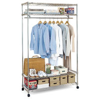 【軒先渡し】エレクター　ベーシックシリーズ　ハンガーパイプ＆ブラケット　幅1200mm用  クローム　BHF1180　1組（直送品）