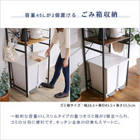 ホームテイスト ヴァリド ヴィンテージ ゴミ箱上レンジラック 幅603×奥行438×高さ1700ｍｍ ウォールナット VAD-T2R 1台（直送品）