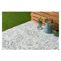 SANKA ジョイントタイル 天然石 ジョイントマット 1枚 30.5×30.5cm ライトグレー 333424 1個（直送品）