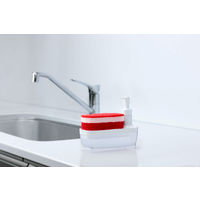 オーエ キッチンスポンジ 3層構造 トリプルスポンジ 食器用スポンジ スマートホーム2 レッド 337809 1個