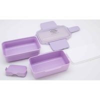 オーエスケー お弁当箱 2段 抗菌 DISH UP LUNCH 600ml ランチボックス パープル 341309 1個（直送品）