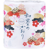 トイレットペーパー ダブル 32m 4ロール パルプ100% 四国特紙 和墨のかおり 1箱(24パック96ロール入) 花柄 ネピア