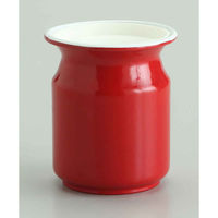 旭金属 保存容器 ホーロー製 直径8cm リトルキッチン ステッカー付き 赤 299767 1個（直送品）