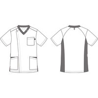 明石スクールユニフォームカンパニー ユニセックススクラブ ホワイト×ネイビー L UQM1540-5-L 1枚　スクラブ（直送品）