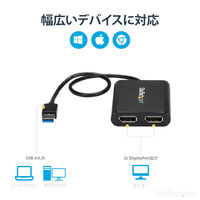 USB-A - DisplayPort 変換アダプタ 2画面 USB32DP24K60 1個 Startech.com