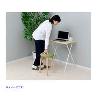 YAMAZEN 座部がやわらかい 木製スツール グリーン SWT-01(GR) 1台（直送品）