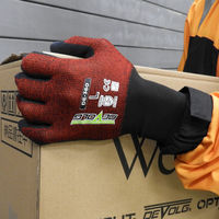 【天然ゴム背抜き手袋】 ウィード タッチパネル対応 天然ゴム背抜き手袋 DE-360 レッド LLサイズ 1双