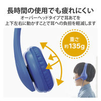 ヘッドセット 子供用 両耳 マイクアーム付 4極 タブレット ノートPC ダークブルー HS-KD01TDBU エレコム 1個