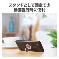 スマホリング 360度回転 落下防止 リング 着脱可能 スマホスタンド機能 透明 ピンク P-STRACRPN エレコム 1個