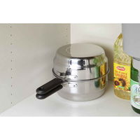 下村企販 天ぷら鍋 IH対応 らく揚げダブルポット オイルポット 油切り網付き ステンレス製 266669 1個（直送品）