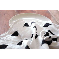 南海通商 キッチンタオル 綿 麻 リネン 北欧 リーフホワイト 273634 1個（取寄品）（直送品）