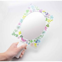 パラデック 八角ミラー 幅21cm ウォールミラー スタンドミラー 花柄 壁掛け 卓上ミラー 八角 ミラー 鏡 かがみ 331127 1個（直送品）