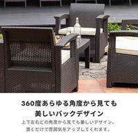 三栄コーポレーション ラタン調ガーデンソファ・テーブル 3点セット　グレー A1-LZN3SETBKGY 1セット（直送品）