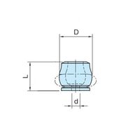 エスコ 20x20.7mm/ M6 TPEダンパー(アキシアル) EA949RM-113 1セット(2個)（直送品）