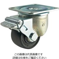 エスコ 75mm キャスター(自在金具・低床重荷重・ブレーキ付) EA986PR-23 1個（直送品）