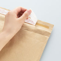 紙緩衝材クッション封筒 312×228mm ネコポス対応サイズ 茶 開封テープなし 1セット（100枚：10枚入×10） スマイル