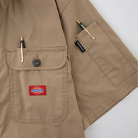 Dickies D-749 ストレッチCVC半袖ツナギ カーキ LL コーコス信岡 1着（直送品）