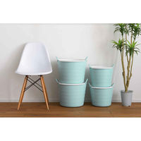 SANKA バスケット 収納 ふた付き Mサイズ squ+ バルンバ ソフトバスケット 日本製 ブルー 312782 1個（直送品）