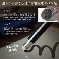 オウルテック 導電繊維とクリアなディスク型ペン先どちらも使える タッチペン ブルー OWL-TPSE02-BL 1個