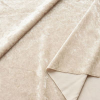 コスモテキスタイル 生地 クラッシュ ベロア 無地 ポリエステル100% 約112cm幅×2mカット col.138 ペールピンク（直送品）