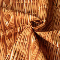 日本紐釦貿易 オックスプリント生地　籠柄　茶　3mカット　MI39403-1-3M　約巾110cm×3mカット（直送品）