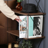 不二貿易 EZBO ワイヤーラック ６段 幅620×奥行310×高さ1700mm ミディアムブラウン 77547 1台（直送品）