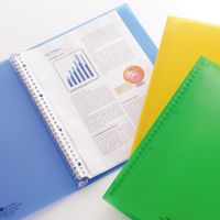 リヒトラブ AQUA DROPs クリヤーブック 交換式 A4S 30穴 15ポケット 青 N-5010-8 1冊