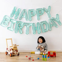 いろは出版 ジェリーバルーン ガーランド [HAPPY BIRTHDAY] ミントブルー SFJG-01 1セット（直送品）