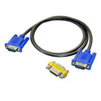 VGAケーブル 1m 中継アダプタ付き D-sub15ピン VV-VGA010-B-B-2 1本 vodaview