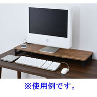 YAMAZEN  コンセント付 デスク上スタンド 幅800×奥行250×高さ85mm  ブラウン/ブラック　DTSE-8025(ABR/SBK)