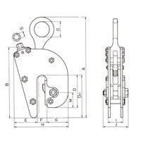 三木ネツレン ネツレン FLーV型無傷竪吊クランプ 3TON 20ー50MM FL-V-3TON-50 1台（直送品）