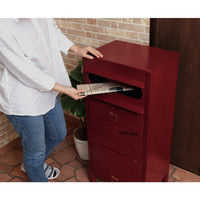 【軒先渡し】ヤマソロ Caleb カレブ ラージスタンドポスト 宅配ボックス レッド 幅400mm 1台（直送品）