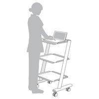 ZILFOR モービルカート3段(引出しなし/電源あり/ホワイト) MC3RK-S 1台（直送品）