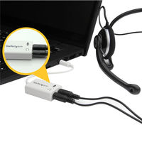 Startech.com ホワイト 4極ヘッドセット変換アダプタ 4極ヘッドセット - 3極 MUYHSMFFADW 1個