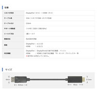 Vodaview DisplayPort-HDMI 変換ケーブル 3m VV-DPHDA VV-DPHDA030-DO 1本