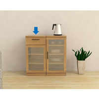 エイ・アイ・エス アブレスト カップボード40 幅391×奥行400×高さ800mm ナチュラル ABR-402CB NA 1台（直送品）