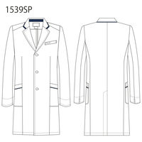 フォーク メンズシングルコート ホワイト M 1539SP-1 1枚　白衣　ドクターコート