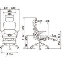 【軒先渡し】 エルゴヒューマン プロ オットマン内蔵 背メッシュ座モールドクッション ブラック×オレンジ EHP-CPL 1脚（直送品）