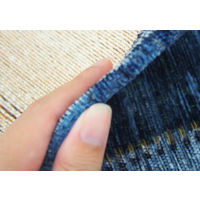 萩原 ベルギー製ラグ・マット パグルン ブルー 約68×120cm 1枚（直送品）