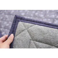 萩原 涼感プリントキルトラグ フレット ブルー 約185×240cm 1枚（直送品）