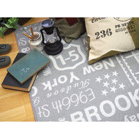 萩原 綿混ラグ ブルックリン グレー 約130×185cm 1枚（直送品）