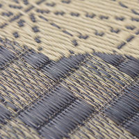 萩原 い草センターラグ（裏貼り） WATSUMUGI BK ブラック 約176×220cm 1枚（直送品）