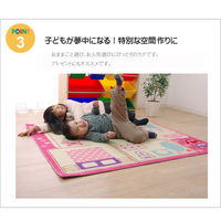 イケヒコ デスクカーペット 女の子 『ままごと』 ピンク 約1100×1330mm 1枚（直送品）