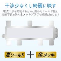 DXアンテナ 分配器 2K 4K 8K対応 6分配 1端子通電形 金メッキプラグ F型端子 ダイカスト構造 6DMS 1個（直送品）