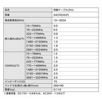 DXアンテナ 同軸ケーブル/3m S4CFB3S（P） 1個（直送品）
