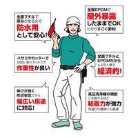 セノハウス用材 水漏れ防止 貼るだけ補修シート140mmX50cm黒 FastFlash1450BK-BOX 1セット(1個×3)