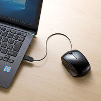 有線マウス　3ボタン　超小型サイズ　ブルーLED　MA-BLC122BK　サンワサプライ　1個（直送品）