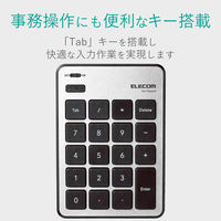 エレコム Bluetoothテンキーパッド/パンタグラフ/MacOS専用/薄 TK-TBPM01SV 1個