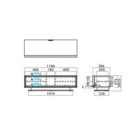 HAMILeX Favilia（ファビリア）シリーズ リビングボード ライトブラウン木目 幅994×奥行394×高さ350.5mm F-1432 1台（直送品）
