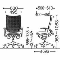 【無料引取付き】CP85AR FDH6|オカムラ エルゴノミックメッシュチェア バロン オフィスチェア 肘付 ライムグリーン 1脚（直送品）